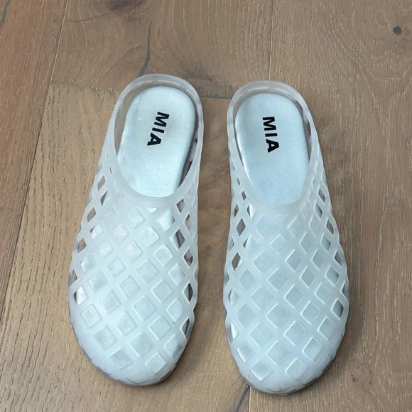 MIA Women's Translucent White Mules - Picture 3 of 5